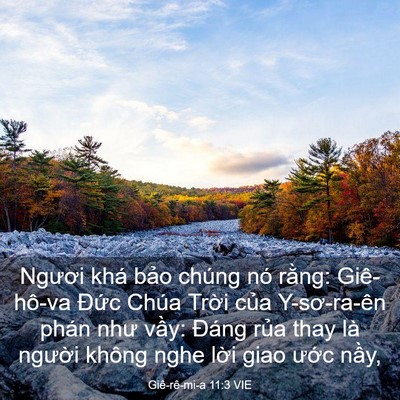 Picture 03 - Giê-rê-mi-a 11:3 VIE - Ngươi khá bảo chúng nó rằng: Giê-hô-va - Bible Verse Picture
