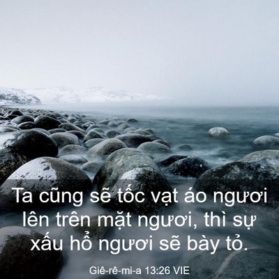 Picture 03 - Giê-rê-mi-a 13:26 VIE - Ta cũng sẽ tốc vạt áo ngươi lên trên - Bible Verse Picture