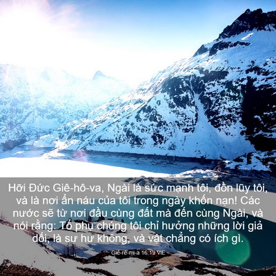 Picture 03 - Giê-rê-mi-a 16:19 VIE - Hỡi Đức Giê-hô-va, Ngài là sức mạnh - Bible Verse Picture
