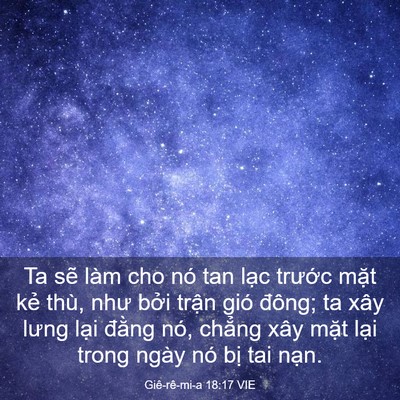 Picture 03 - Giê-rê-mi-a 18:17 VIE - Ta sẽ làm cho nó tan lạc trước mặt - Bible Verse Picture