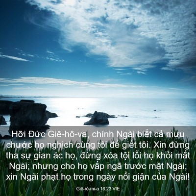Picture 03 - Giê-rê-mi-a 18:23 VIE - Hỡi Đức Giê-hô-va, chính Ngài biết - Bible Verse Picture