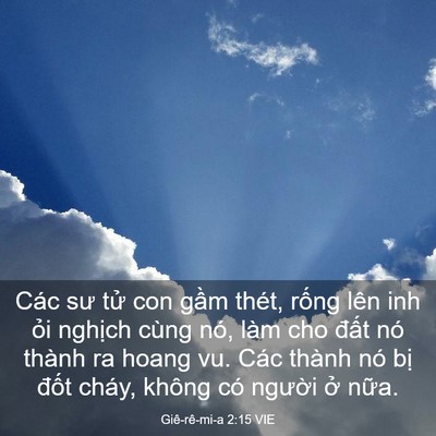 Picture 03 - Giê-rê-mi-a 2:15 VIE - Các sư tử con gầm thét, rống lên inh - Bible Verse Picture