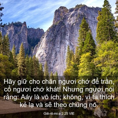 Picture 03 - Giê-rê-mi-a 2:25 VIE - Hãy giữ cho chân ngươi chớ để trần, - Bible Verse Picture