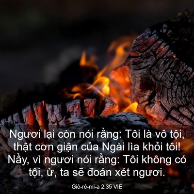 Picture 03 - Giê-rê-mi-a 2:35 VIE - Ngươi lại còn nói rằng: Tôi là vô - Bible Verse Picture