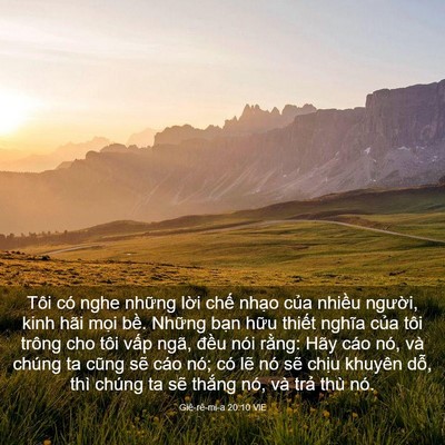 Picture 03 - Giê-rê-mi-a 20:10 VIE - Tôi có nghe những lời chế nhạo của - Bible Verse Picture