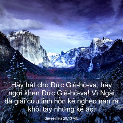 Picture 03 - Giê-rê-mi-a 20:13 VIE - Hãy hát cho Đức Giê-hô-va, hãy ngợi - Bible Verse Picture