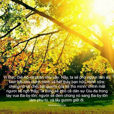 Picture 03 - Giê-rê-mi-a 20:4 VIE - Vì Đức Giê-hô-va phán như vầy: Nầy, - Bible Verse Picture
