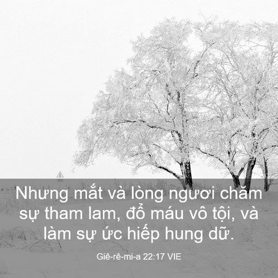 Picture 03 - Giê-rê-mi-a 22:17 VIE - Nhưng mắt và lòng ngươi chăm sự tham - Bible Verse Picture
