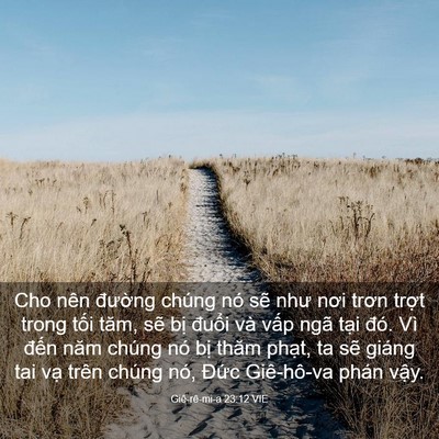 Picture 03 - Giê-rê-mi-a 23:12 VIE - Cho nên đường chúng nó sẽ như nơi - Bible Verse Picture