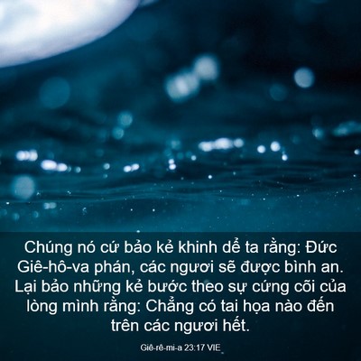 Picture 03 - Giê-rê-mi-a 23:17 VIE - Chúng nó cứ bảo kẻ khinh dể ta rằng: - Bible Verse Picture