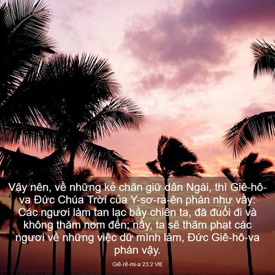 Picture 03 - Giê-rê-mi-a 23:2 VIE - Vậy nên, về những kẻ chăn giữ dân - Bible Verse Picture