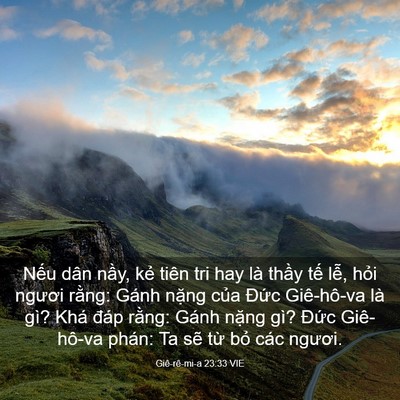 Picture 03 - Giê-rê-mi-a 23:33 VIE - Nếu dân nầy, kẻ tiên tri hay là thầy - Bible Verse Picture