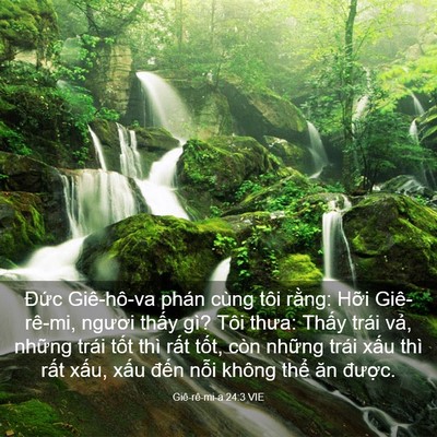 Picture 03 - Giê-rê-mi-a 24:3 VIE - Đức Giê-hô-va phán cùng tôi rằng: Hỡi - Bible Verse Picture