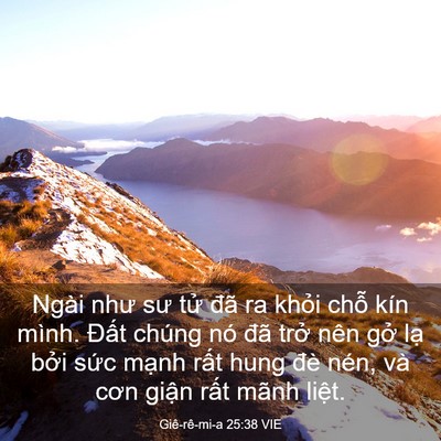 Picture 03 - Giê-rê-mi-a 25:38 VIE - Ngài như sư tử đã ra khỏi chỗ kín - Bible Verse Picture