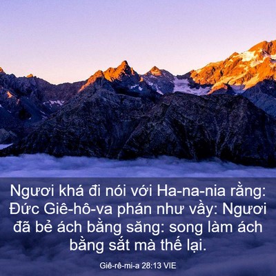 Picture 03 - Giê-rê-mi-a 28:13 VIE - Ngươi khá đi nói với Ha-na-nia rằng: - Bible Verse Picture