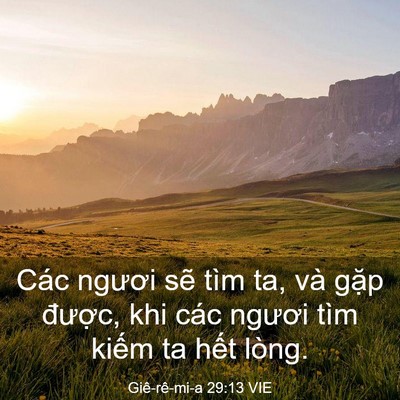 Picture 03 - Giê-rê-mi-a 29:13 VIE - Các ngươi sẽ tìm ta, và gặp được, - Bible Verse Picture