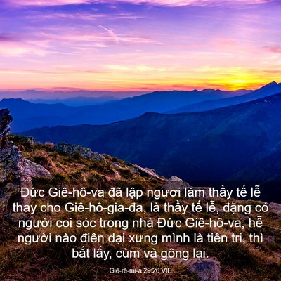 Picture 03 - Giê-rê-mi-a 29:26 VIE - Đức Giê-hô-va đã lập ngươi làm thầy - Bible Verse Picture