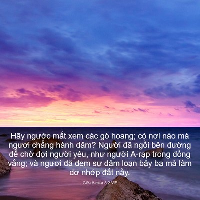 Picture 03 - Giê-rê-mi-a 3:2 VIE - Hãy ngước mắt xem các gò hoang; có nơi - Bible Verse Picture
