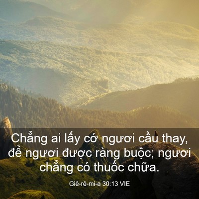 Picture 03 - Giê-rê-mi-a 30:13 VIE - Chẳng ai lấy cớ ngươi cầu thay, để - Bible Verse Picture
