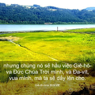 Picture 03 - Giê-rê-mi-a 30:9 VIE - nhưng chúng nó sẽ hầu việc Giê-hô-va - Bible Verse Picture