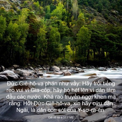 Picture 03 - Giê-rê-mi-a 31:7 VIE - Đức Giê-hô-va phán như vầy: Hãy trổi - Bible Verse Picture