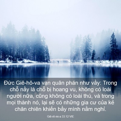 Picture 03 - Giê-rê-mi-a 33:12 VIE - Đức Giê-hô-va vạn quân phán như vầy: - Bible Verse Picture