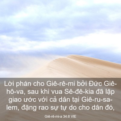 Picture 03 - Giê-rê-mi-a 34:8 VIE - Lời phán cho Giê-rê-mi bởi Đức - Bible Verse Picture