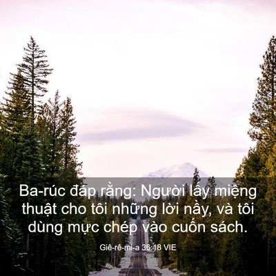 Picture 03 - Giê-rê-mi-a 36:18 VIE - Ba-rúc đáp rằng: Người lấy miệng - Bible Verse Picture