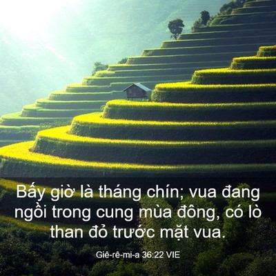Picture 03 - Giê-rê-mi-a 36:22 VIE - Bấy giờ là tháng chín; vua đang ngồi - Bible Verse Picture