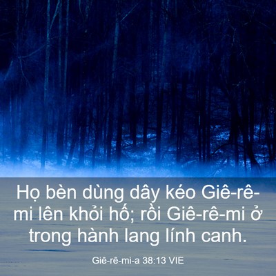 Picture 03 - Giê-rê-mi-a 38:13 VIE - Họ bèn dùng dây kéo Giê-rê-mi lên khỏi - Bible Verse Picture
