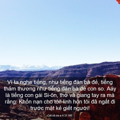 Picture 03 - Giê-rê-mi-a 4:31 VIE - Vì ta nghe tiếng, như tiếng đàn bà - Bible Verse Picture