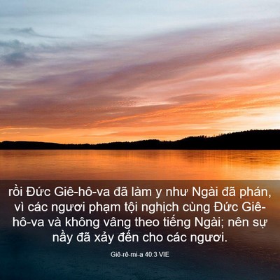 Picture 03 - Giê-rê-mi-a 40:3 VIE - rồi Đức Giê-hô-va đã làm y như Ngài - Bible Verse Picture