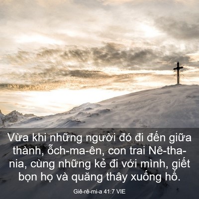 Picture 03 - Giê-rê-mi-a 41:7 VIE - Vừa khi những người đó đi đến giữa - Bible Verse Picture