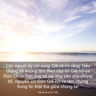 Picture 03 - Giê-rê-mi-a 42:5 VIE - Các người ấy nói cùng Giê-rê-mi rằng: - Bible Verse Picture
