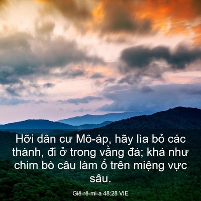 Picture 03 - Giê-rê-mi-a 48:28 VIE - Hỡi dân cư Mô-áp, hãy lìa bỏ các - Bible Verse Picture