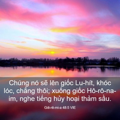 Picture 03 - Giê-rê-mi-a 48:5 VIE - Chúng nó sẽ lên giốc Lu-hít, khóc lóc, - Bible Verse Picture