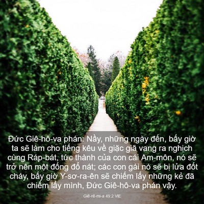 Picture 03 - Giê-rê-mi-a 49:2 VIE - Đức Giê-hô-va phán: Nầy, những ngày - Bible Verse Picture