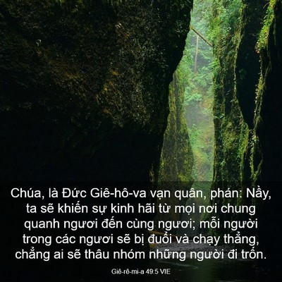 Picture 03 - Giê-rê-mi-a 49:5 VIE - Chúa, là Đức Giê-hô-va vạn quân, phán: - Bible Verse Picture