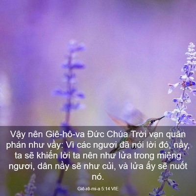 Picture 03 - Giê-rê-mi-a 5:14 VIE - Vậy nên Giê-hô-va Đức Chúa Trời vạn - Bible Verse Picture