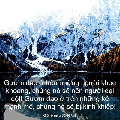 Picture 03 - Giê-rê-mi-a 50:36 VIE - Gươm dao ở trên những người khoe - Bible Verse Picture