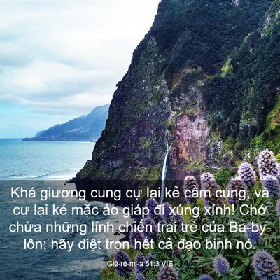 Picture 03 - Giê-rê-mi-a 51:3 VIE - Khá giương cung cự lại kẻ cầm cung, - Bible Verse Picture