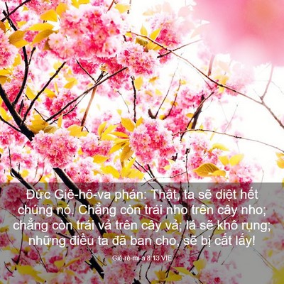 Picture 03 - Giê-rê-mi-a 8:13 VIE - Đức Giê-hô-va phán: Thật, ta sẽ diệt - Bible Verse Picture