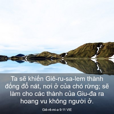 Picture 03 - Giê-rê-mi-a 9:11 VIE - Ta sẽ khiến Giê-ru-sa-lem thành đống - Bible Verse Picture