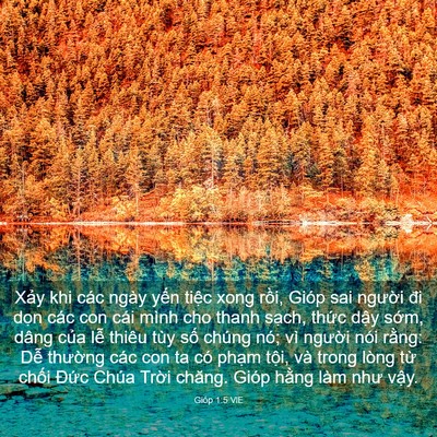 Picture 03 - Gióp 1:5 VIE - Xảy khi các ngày yến tiệc xong rồi, - Bible Verse Picture