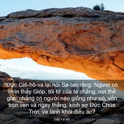 Picture 03 - Gióp 1:8 VIE - Đức Giê-hô-va lại hỏi Sa-tan rằng: - Bible Verse Picture