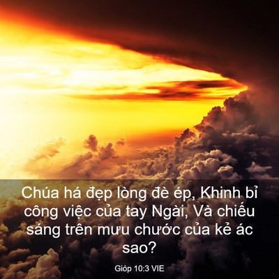 Picture 03 - Gióp 10:3 VIE - Chúa há đẹp lòng đè ép, Khinh bỉ công - Bible Verse Picture