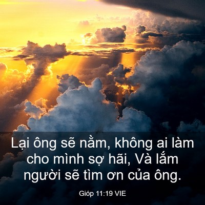 Picture 03 - Gióp 11:19 VIE - Lại ông sẽ nằm, không ai làm cho mình - Bible Verse Picture