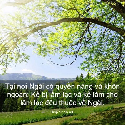 Picture 03 - Gióp 12:16 VIE - Tại nơi Ngài có quyền năng và khôn - Bible Verse Picture