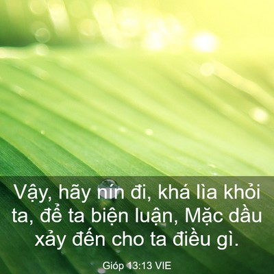 Picture 03 - Gióp 13:13 VIE - Vậy, hãy nín đi, khá lìa khỏi ta, để - Bible Verse Picture