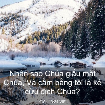 Picture 03 - Gióp 13:24 VIE - Nhân sao Chúa giấu mặt Chúa, Và cầm - Bible Verse Picture